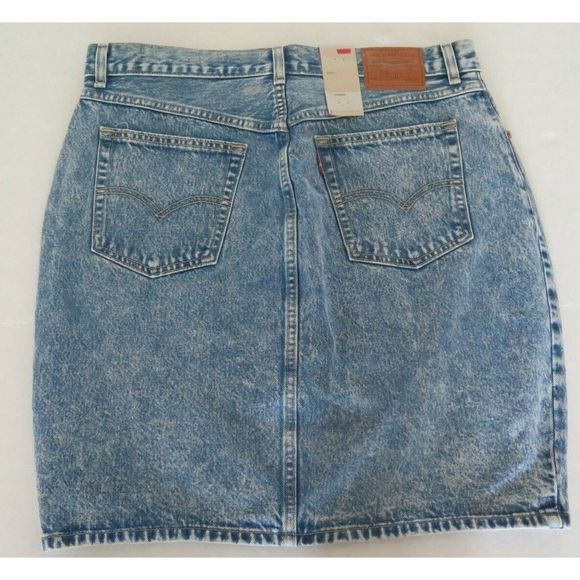 Levi's Premium Women's Size 32 Denim Button Front Mom Skirt - Picture 3 of 5
